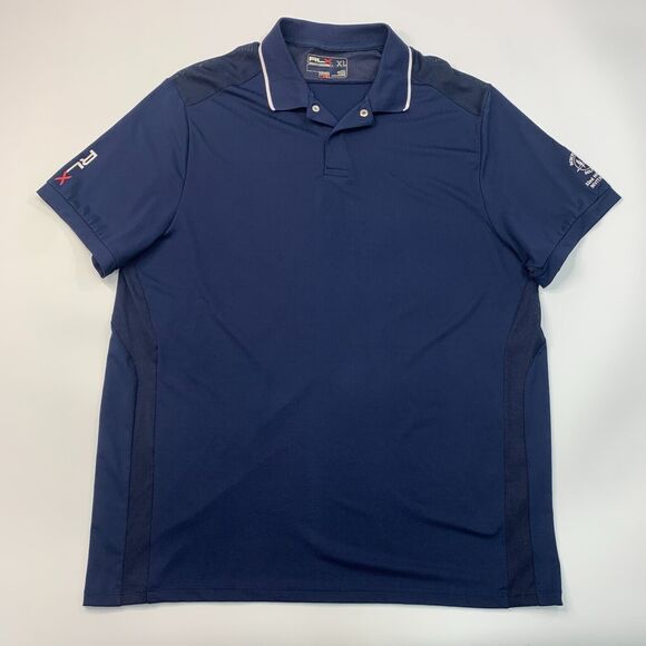 RLX Ralph Lauren Polo Shirt Mens XL Extra Large Navy Desert Forest Golf Club - Picture 2 of 10